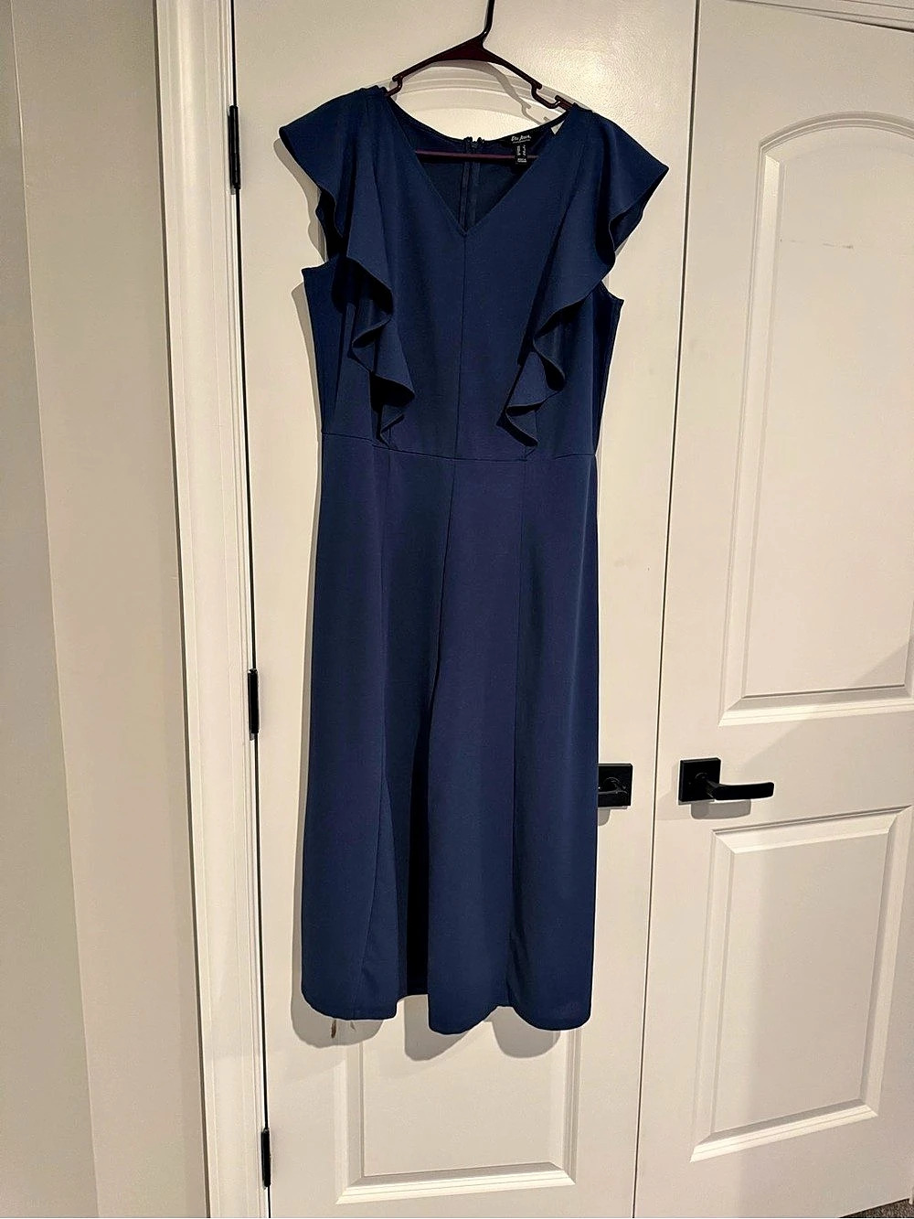 By Love Women's Midi Ruffle pantsuit in Blue Size XL